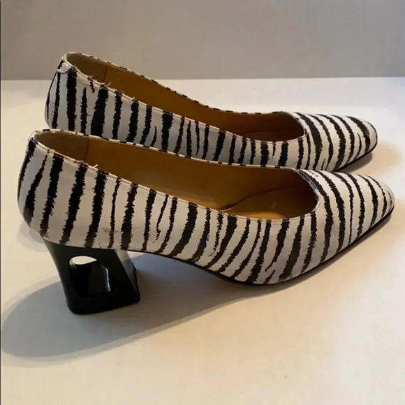 coup d’ etat Zebra Stripe Open Heel Spain Pump 7.5 - Picture 2 of 8